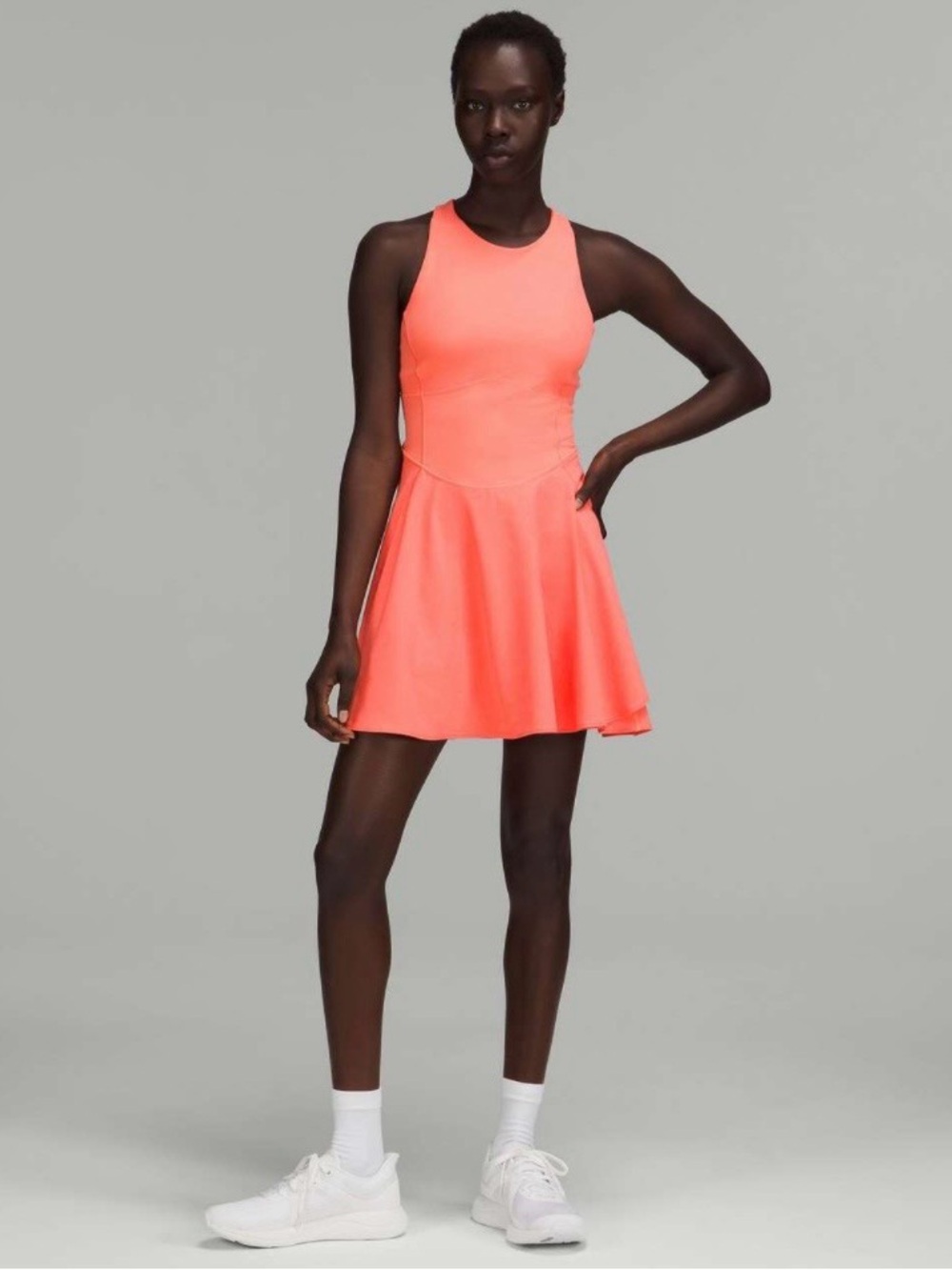 lululemon athletica Coral-Peach Racerback Court Crush Tennis Dress- Size 6